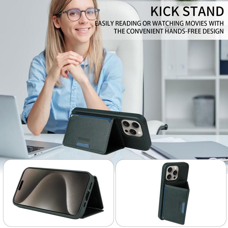 For iPhone 15 Pro Max BETOPNICE Horizontal Flip Detachable MagSafe Wallet Phone Case