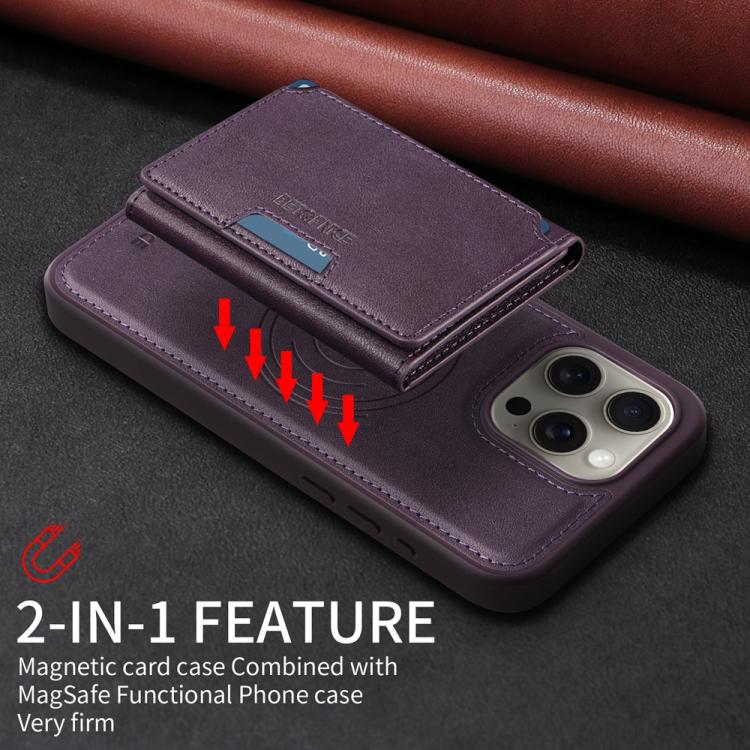 For iPhone 15 Pro Max BETOPNICE Horizontal Flip Detachable MagSafe Wallet Phone Case