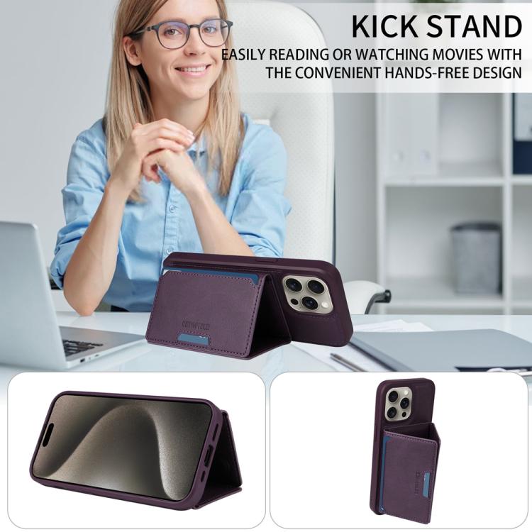 For iPhone 15 Pro Max BETOPNICE Horizontal Flip Detachable MagSafe Wallet Phone Case