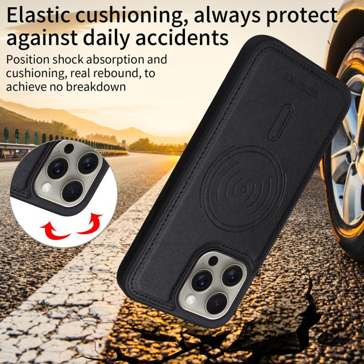For iPhone 15 Pro Max BETOPNICE Horizontal Flip Detachable MagSafe Wallet Phone Case