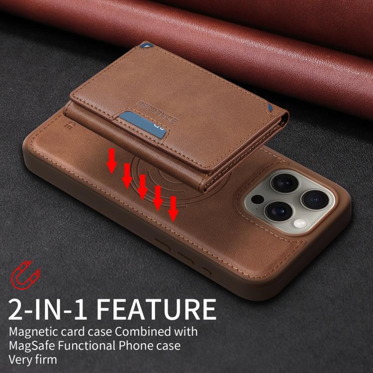 For iPhone 15 Pro Max BETOPNICE Horizontal Flip Detachable MagSafe Wallet Phone Case