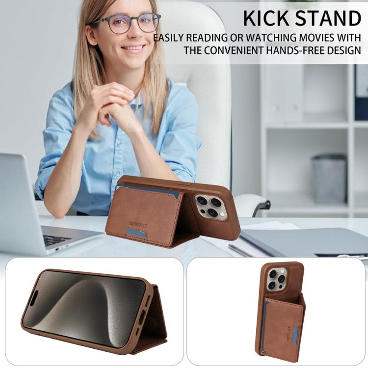 For iPhone 15 Pro Max BETOPNICE Horizontal Flip Detachable MagSafe Wallet Phone Case