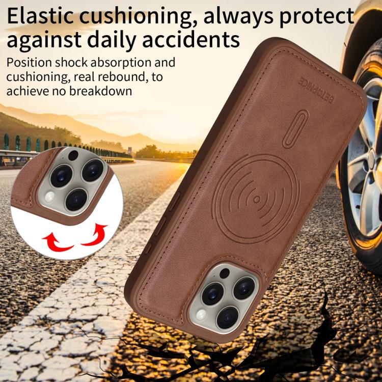 For iPhone 15 Pro Max BETOPNICE Horizontal Flip Detachable MagSafe Wallet Phone Case