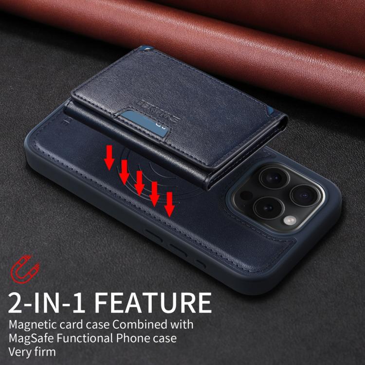 For iPhone 15 Pro BETOPNICE Horizontal Flip Detachable MagSafe Wallet Phone Case