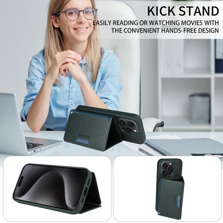 For iPhone 15 Pro BETOPNICE Horizontal Flip Detachable MagSafe Wallet Phone Case