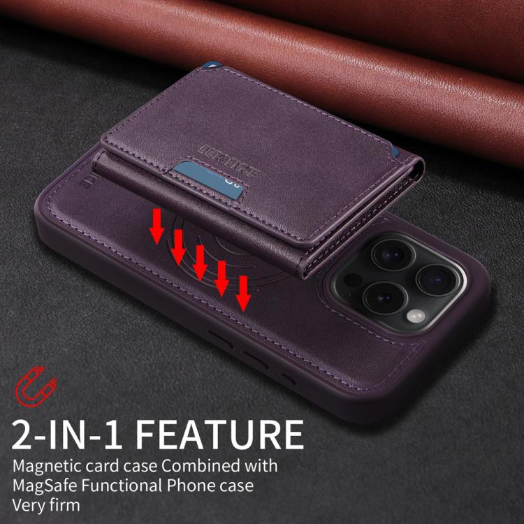 For iPhone 15 Pro BETOPNICE Horizontal Flip Detachable MagSafe Wallet Phone Case