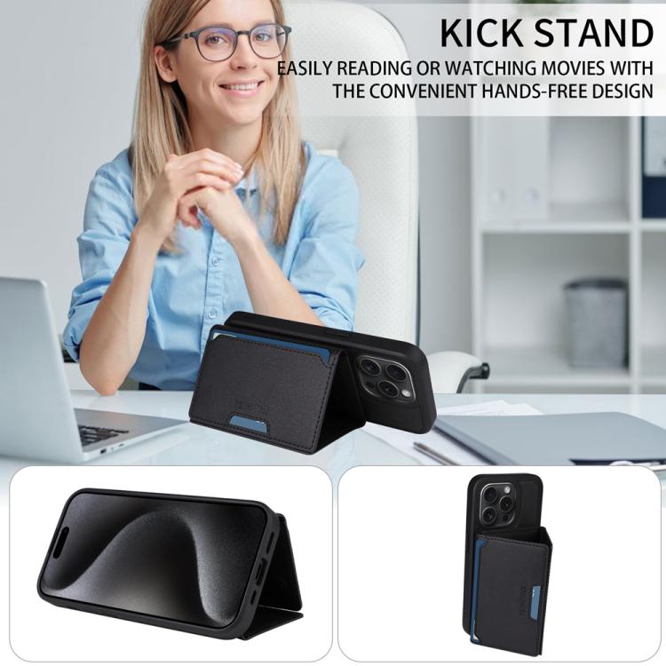 For iPhone 15 Pro BETOPNICE Horizontal Flip Detachable MagSafe Wallet Phone Case