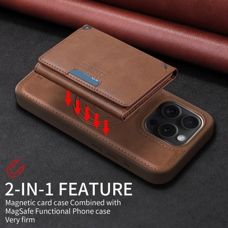 For iPhone 15 Pro BETOPNICE Horizontal Flip Detachable MagSafe Wallet Phone Case