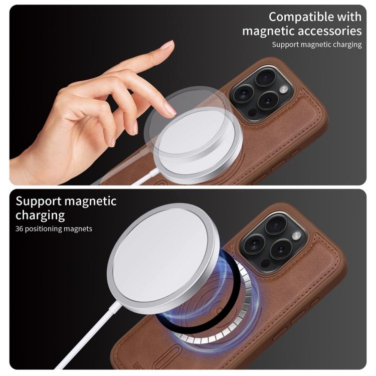 For iPhone 15 Pro BETOPNICE Horizontal Flip Detachable MagSafe Wallet Phone Case