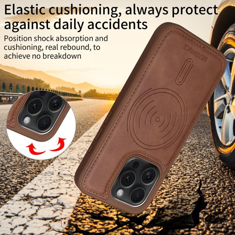 For iPhone 15 Pro BETOPNICE Horizontal Flip Detachable MagSafe Wallet Phone Case