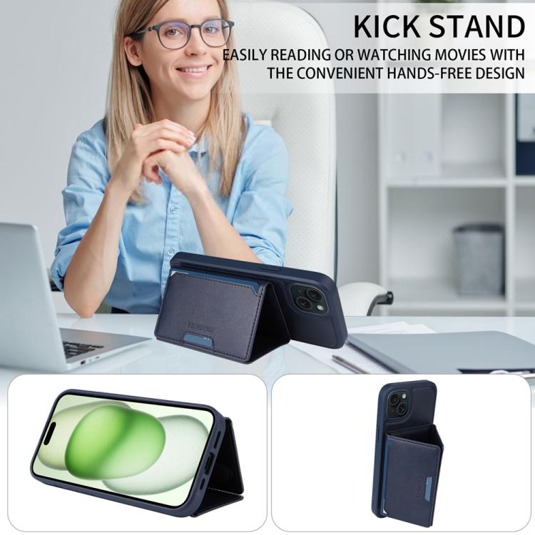 For iPhone 15 Plus BETOPNICE Horizontal Flip Detachable MagSafe Wallet Phone Case