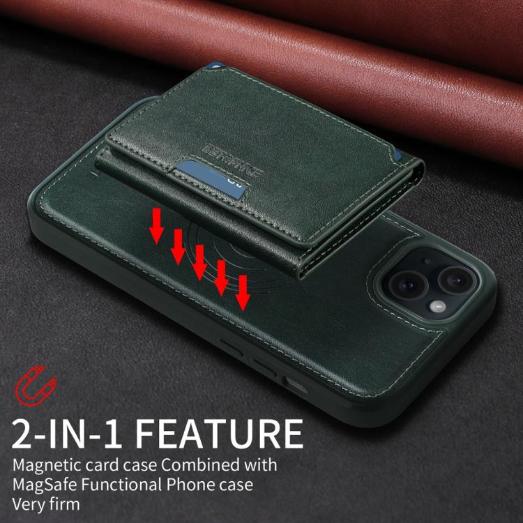 For iPhone 15 Plus BETOPNICE Horizontal Flip Detachable MagSafe Wallet Phone Case