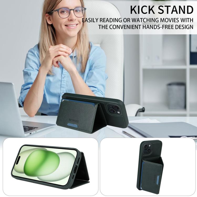 For iPhone 15 Plus BETOPNICE Horizontal Flip Detachable MagSafe Wallet Phone Case