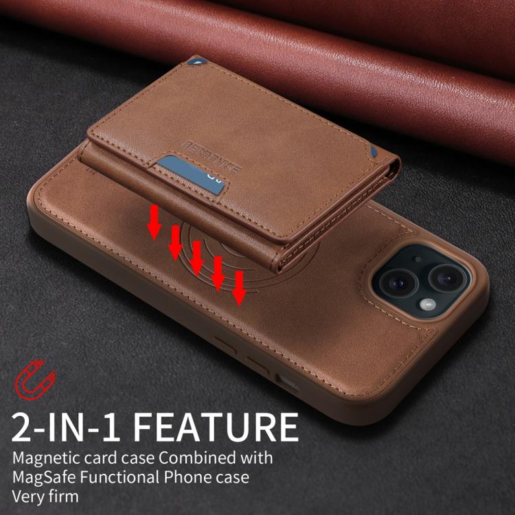 For iPhone 15 Plus BETOPNICE Horizontal Flip Detachable MagSafe Wallet Phone Case