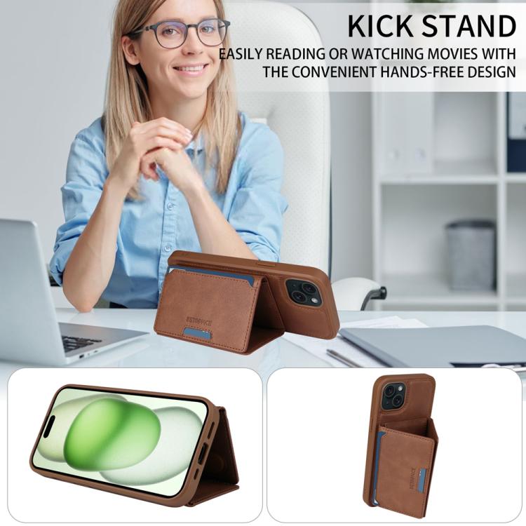 For iPhone 15 Plus BETOPNICE Horizontal Flip Detachable MagSafe Wallet Phone Case