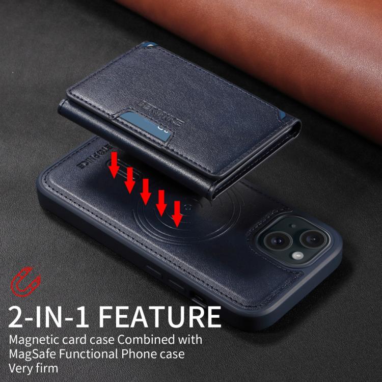 For iPhone 15 BETOPNICE Horizontal Flip Detachable MagSafe Wallet Phone Case