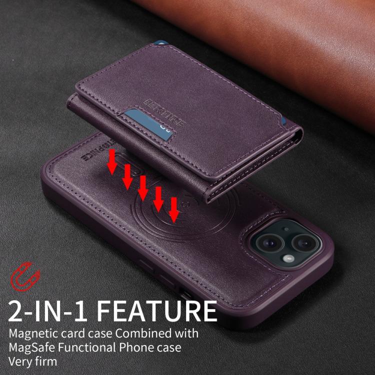 For iPhone 15 BETOPNICE Horizontal Flip Detachable MagSafe Wallet Phone Case