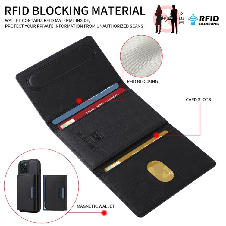 For iPhone 15 BETOPNICE Horizontal Flip Detachable MagSafe Wallet Phone Case