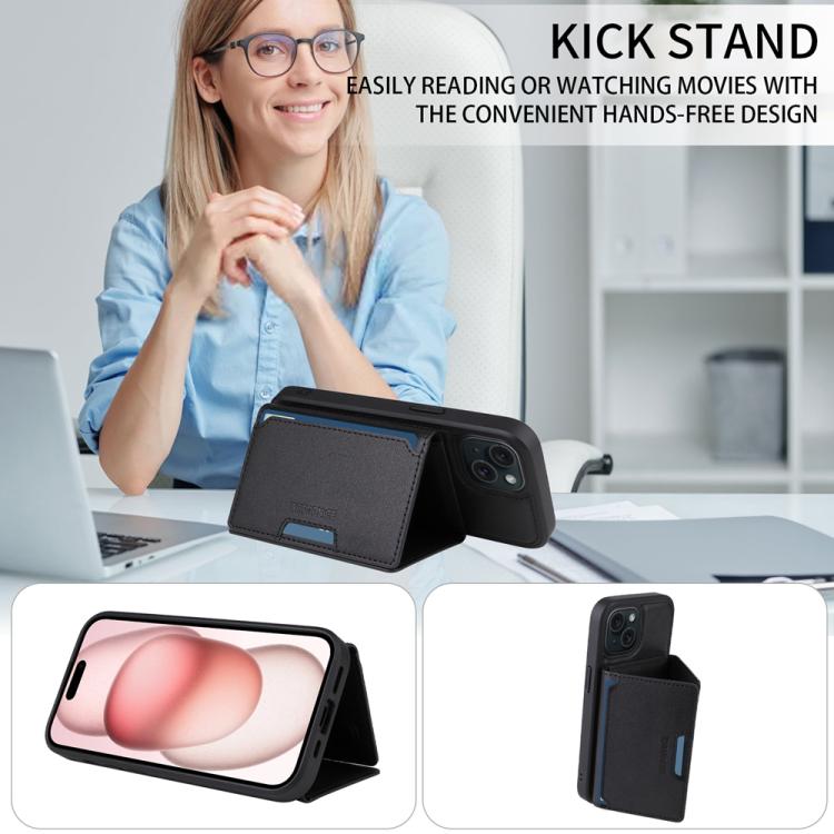 For iPhone 15 BETOPNICE Horizontal Flip Detachable MagSafe Wallet Phone Case