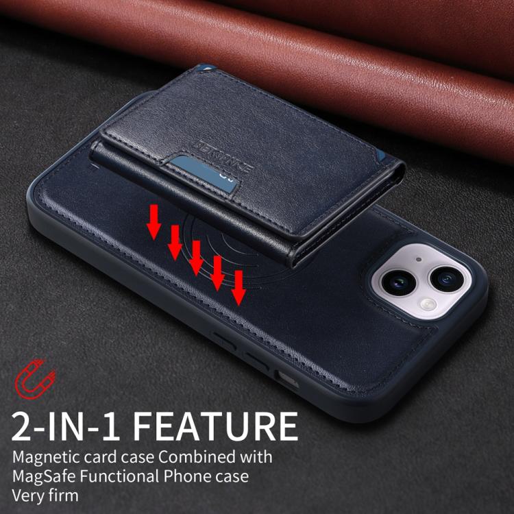 For iPhone 14 Plus BETOPNICE Horizontal Flip Detachable MagSafe Wallet Phone Case