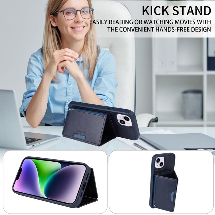 For iPhone 14 Plus BETOPNICE Horizontal Flip Detachable MagSafe Wallet Phone Case
