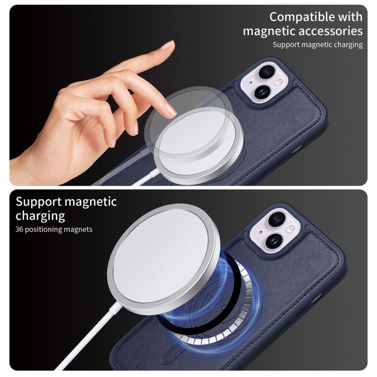 For iPhone 14 Plus BETOPNICE Horizontal Flip Detachable MagSafe Wallet Phone Case