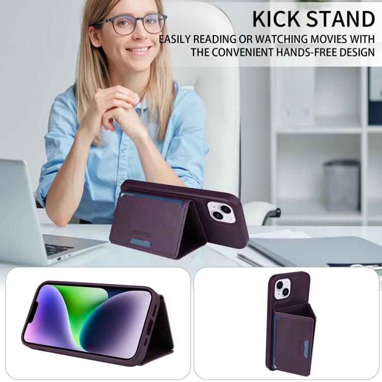 For iPhone 14 Plus BETOPNICE Horizontal Flip Detachable MagSafe Wallet Phone Case