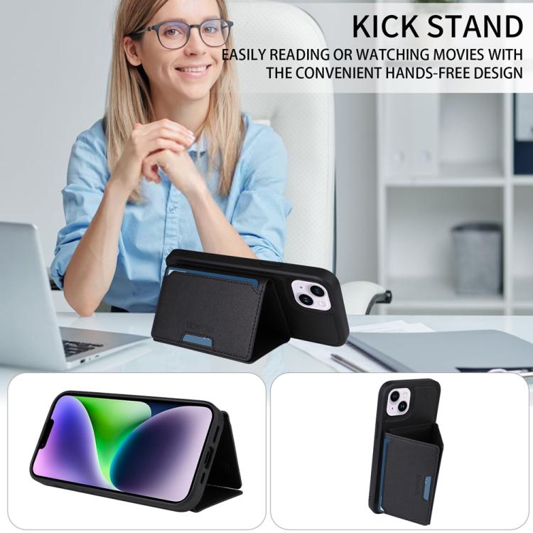 For iPhone 14 Plus BETOPNICE Horizontal Flip Detachable MagSafe Wallet Phone Case