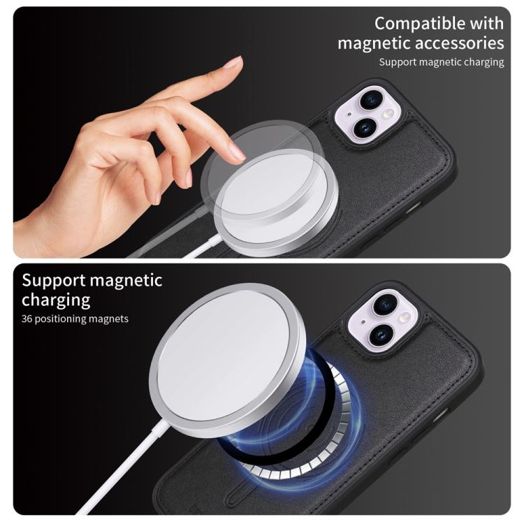 For iPhone 14 Plus BETOPNICE Horizontal Flip Detachable MagSafe Wallet Phone Case