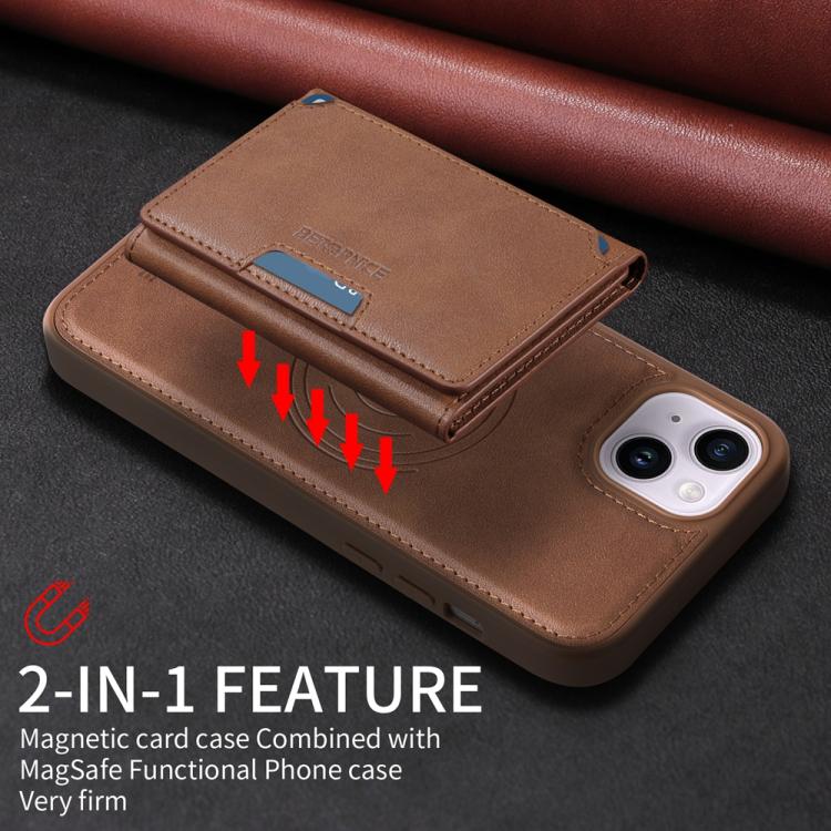 For iPhone 14 Plus BETOPNICE Horizontal Flip Detachable MagSafe Wallet Phone Case