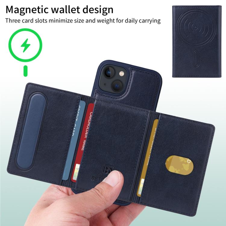 For iPhone 14 / 13 BETOPNICE Horizontal Flip Detachable MagSafe Wallet Phone Case