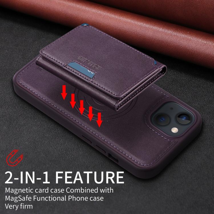 For iPhone 14 / 13 BETOPNICE Horizontal Flip Detachable MagSafe Wallet Phone Case