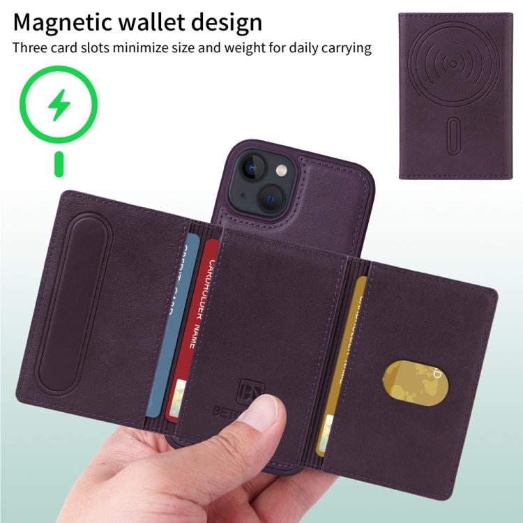 For iPhone 14 / 13 BETOPNICE Horizontal Flip Detachable MagSafe Wallet Phone Case