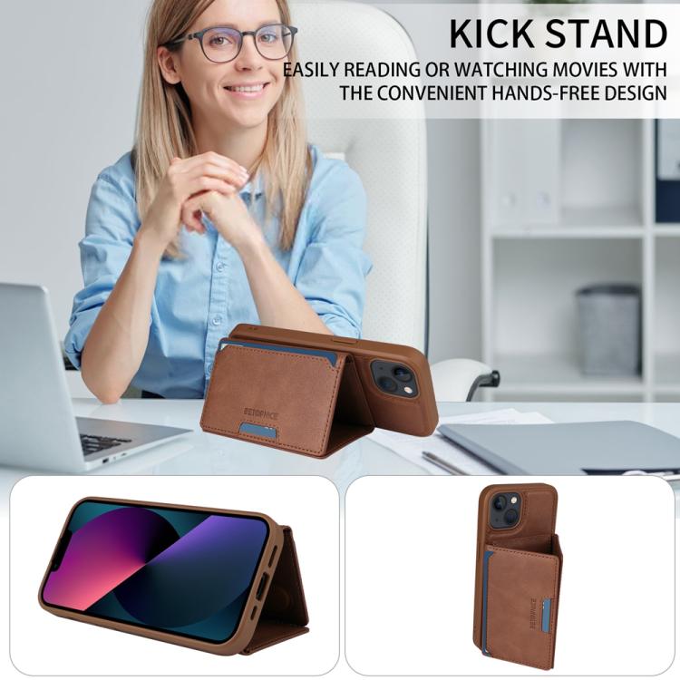 For iPhone 14 / 13 BETOPNICE Horizontal Flip Detachable MagSafe Wallet Phone Case