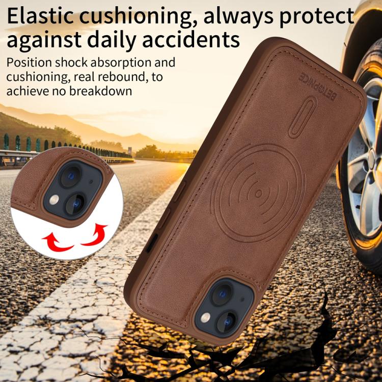 For iPhone 14 / 13 BETOPNICE Horizontal Flip Detachable MagSafe Wallet Phone Case