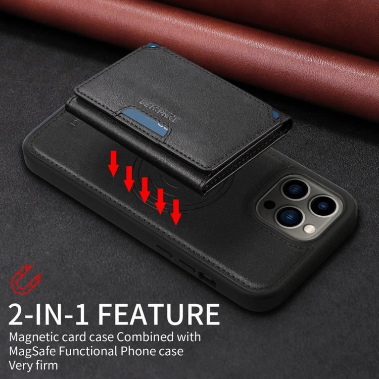 For iPhone 13 Pro Max BETOPNICE Horizontal Flip Detachable MagSafe Wallet Phone Case