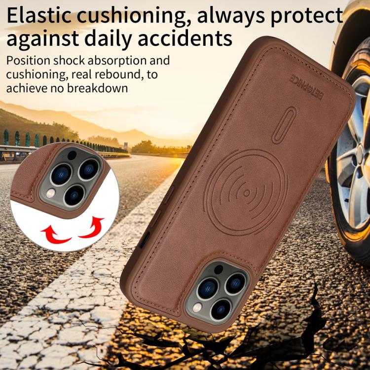 For iPhone 13 Pro Max BETOPNICE Horizontal Flip Detachable MagSafe Wallet Phone Case
