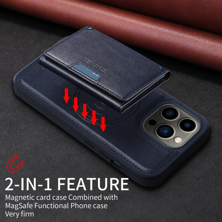 For iPhone 13 Pro BETOPNICE Horizontal Flip Detachable MagSafe Wallet Phone Case