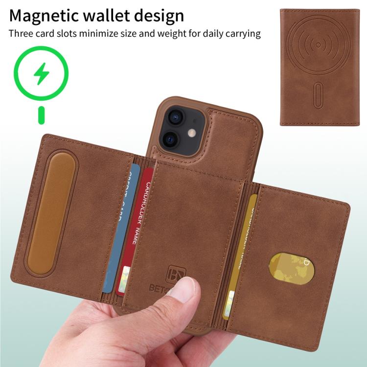 For iPhone 12 / 12 Pro BETOPNICE Horizontal Flip Detachable MagSafe Wallet Phone Case