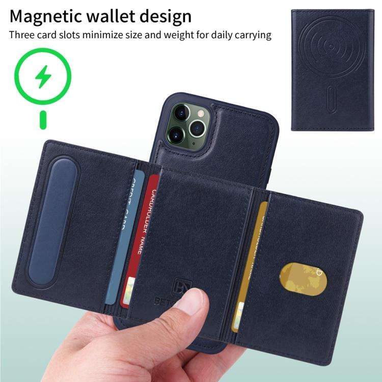 For iPhone 11 Pro Max BETOPNICE Horizontal Flip Detachable MagSafe Wallet Phone Case