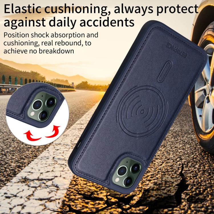 For iPhone 11 Pro Max BETOPNICE Horizontal Flip Detachable MagSafe Wallet Phone Case