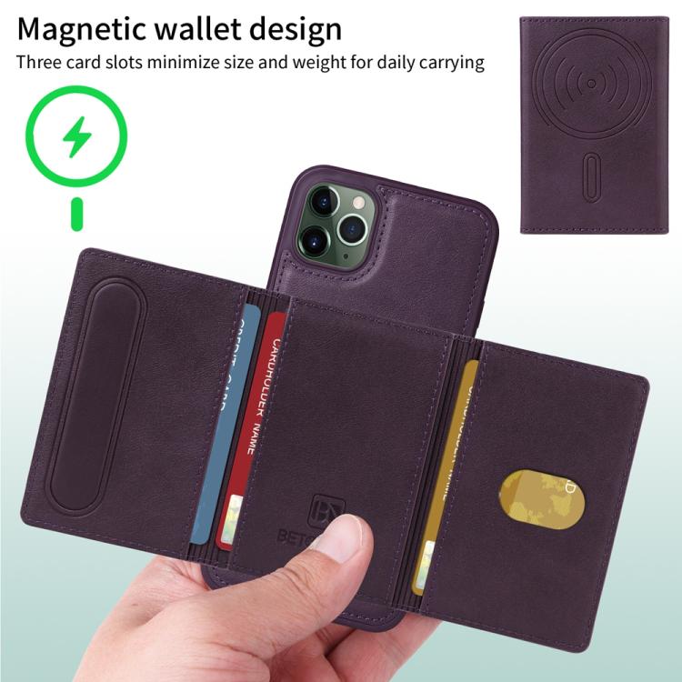 For iPhone 11 Pro Max BETOPNICE Horizontal Flip Detachable MagSafe Wallet Phone Case