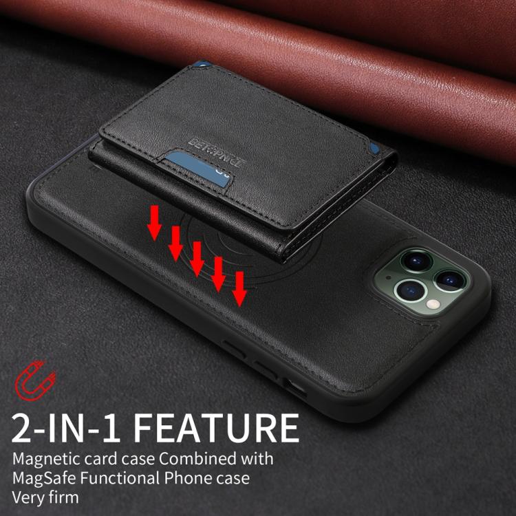 For iPhone 11 Pro Max BETOPNICE Horizontal Flip Detachable MagSafe Wallet Phone Case