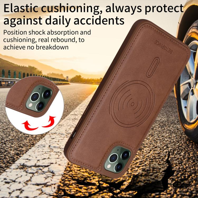 For iPhone 11 Pro Max BETOPNICE Horizontal Flip Detachable MagSafe Wallet Phone Case