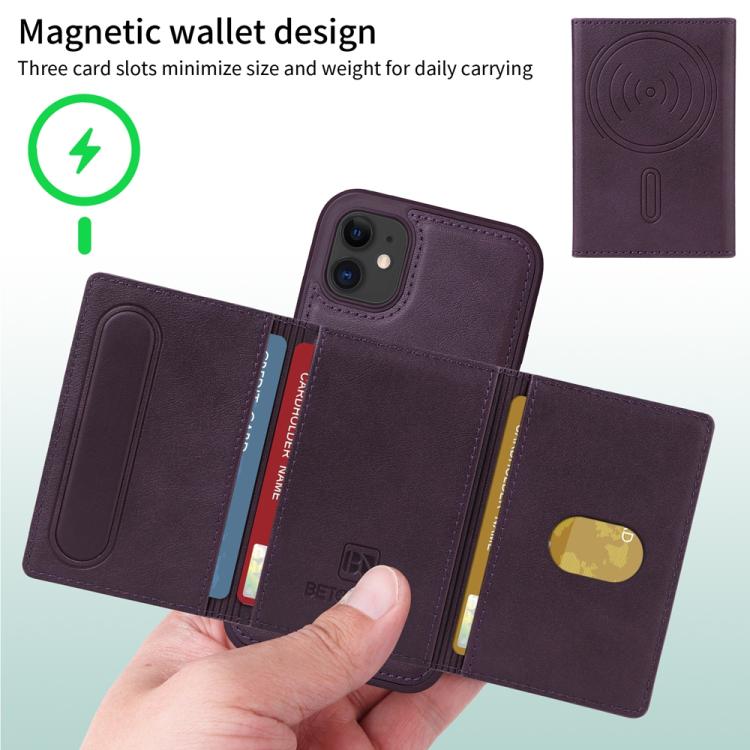 For iPhone 11 BETOPNICE Horizontal Flip Detachable MagSafe Wallet Phone Case