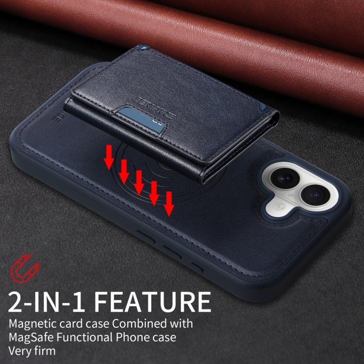 For iPhone 17 BETOPNICE Horizontal Flip Detachable MagSafe Wallet Phone Case