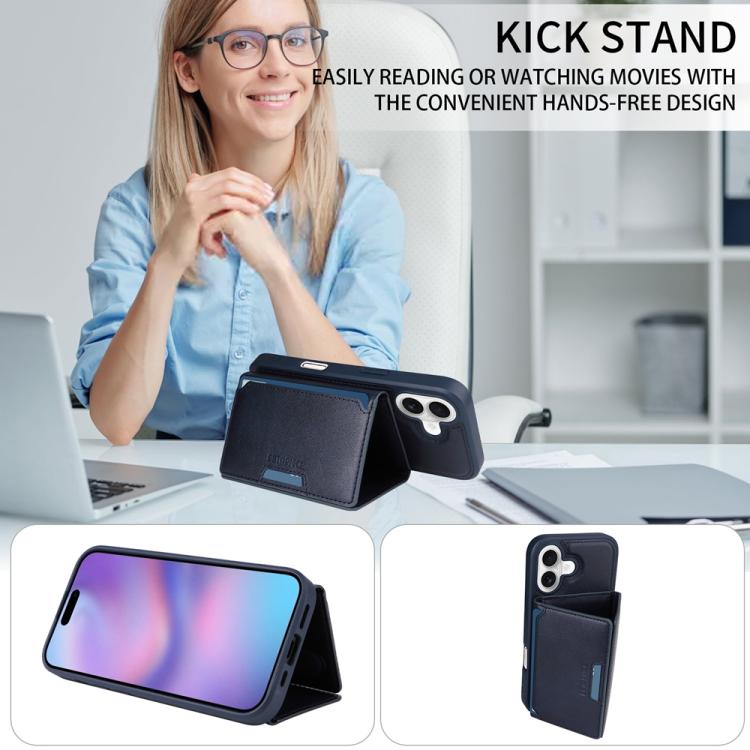 For iPhone 17 BETOPNICE Horizontal Flip Detachable MagSafe Wallet Phone Case