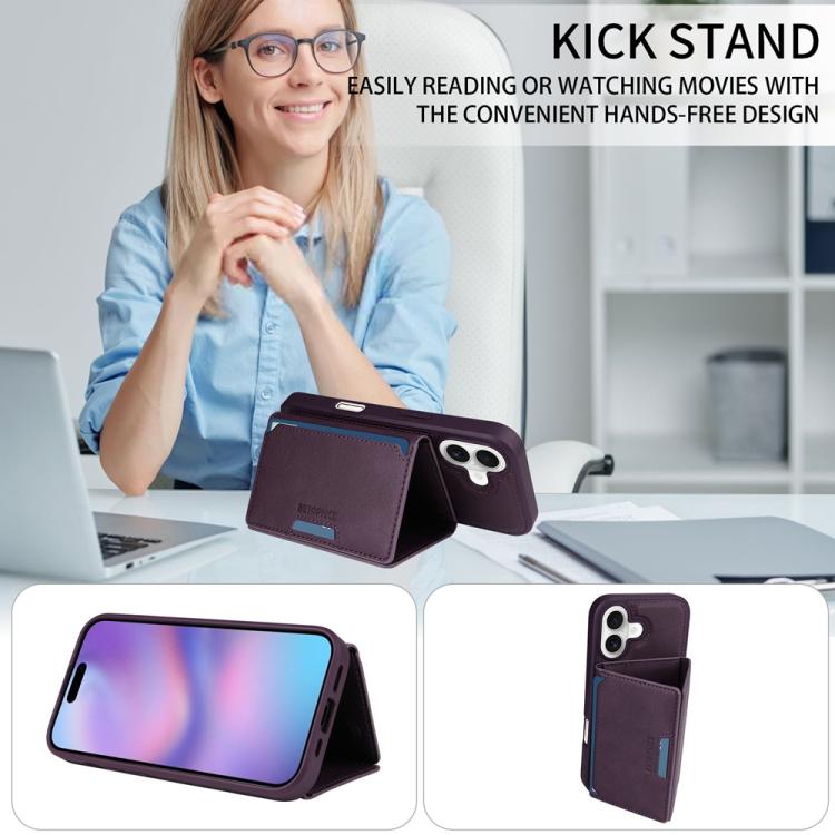For iPhone 17 BETOPNICE Horizontal Flip Detachable MagSafe Wallet Phone Case