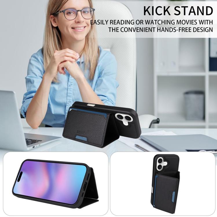 For iPhone 17 BETOPNICE Horizontal Flip Detachable MagSafe Wallet Phone Case