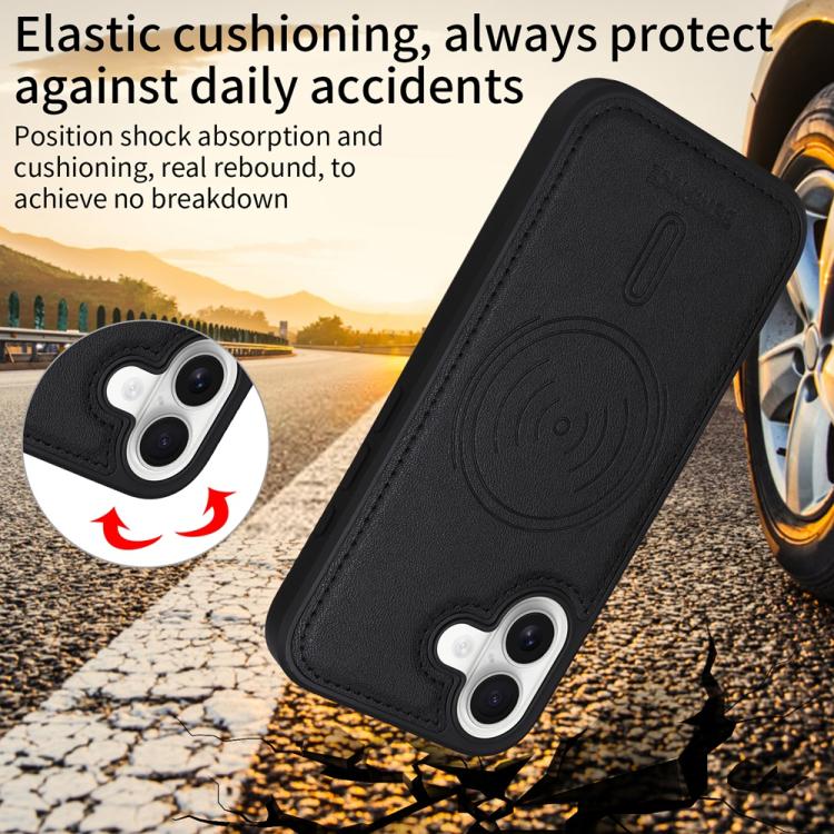 For iPhone 17 BETOPNICE Horizontal Flip Detachable MagSafe Wallet Phone Case